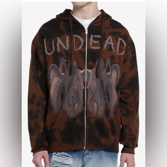 Men's NWOT Hot Topic Grim Reaper Tie Dye Full Zip hoodie size XS - Picture 1 of 6